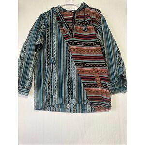 Earthbound Trading Co Baja Hoodie Pullover Jacket Medium Festival Boho